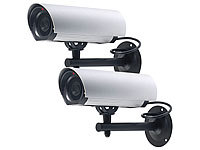 VisorTech 2 caméras factices à LED en aluminium