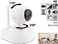 VisorTech HD-IP-Kamera mit Nachtsicht, 433-MHz-Funkschnittstelle & Alarmfunktion; Überwachungskameras (Funk) Überwachungskameras (Funk) 
