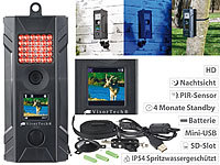 VisorTech HD-Überwachungs & Wildkamera mit Nachtsicht, PIR, Farb-Display, IP54; Wildkameras Wildkameras 