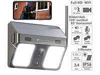 VisorTech Kabellose WLAN-IP-Kamera, Flutlicht, Full HD, Solarpanel, App, schwarz; Kamera-Attrappen Kamera-Attrappen Kamera-Attrappen 