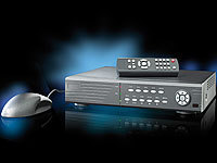 VisorTech Digitaler Überwachungs-Recorder DVR-4004 für 4 PTZ-Kameras; Akkubetriebene IP-Full-HD-Überwachungskameras mit Apps, IP-Funk-Überwachungssysteme Akkubetriebene IP-Full-HD-Überwachungskameras mit Apps, IP-Funk-Überwachungssysteme 