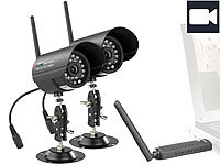 VisorTech Digitales PC-Funk-Überwachungssystem mit 2 Infrarot-Kameras; Überwachungskameras (Funk) Überwachungskameras (Funk) Überwachungskameras (Funk) Überwachungskameras (Funk) 