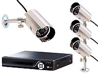 VisorTech Profi-Überwachungssystem mit HDD-Recorder & 4 IR-Kameras; Überwachungskameras (Funk) Überwachungskameras (Funk) Überwachungskameras (Funk) 