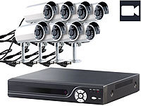 VisorTech Profi-Überwachungssystem mit HDD-Recorder & 8 IR-Kameras; Überwachungskameras (Funk) Überwachungskameras (Funk) Überwachungskameras (Funk) 