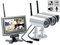 VisorTech Kabelloses Überwachungssystem mit 2 IR-Funk-Kameras, PIR-Sensor; Überwachungskamera-Systeme, Funkkamera-SystemeFunk-Kamera-SystemeÜberwachungskameras mit BewegungssensorenÜberwachungssystemeFunk-Kameras KomplettsystemeProfi-Funk ÜberwachungssystemeFunk-Videoüberwachungs-Systeme mit HD-Kameras und LCD-Monitoren Bildschirme SD-KartenslotsDigitale Funk-KamerasystemeFunk-Videoüberwachungs-SystemeKabelloses Funk-Überwachungs-SystemeVideoüberwachungen mit WLAN-AnbindungenSicherheits Überwachungs-SystemeVideoüberwachungenFunk-Video-Überwachungen mit IP-AnschlüssenFunküberwachungen 