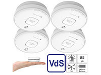 VisorTech 4 détecteurs de fumée photoélectriques certifiés VdS RWM-390; Funk-Rauchmelder Funk-Rauchmelder Funk-Rauchmelder Funk-Rauchmelder 