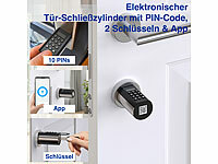 ; Tür-Schließzylinder mit Apps, Transponder-Schlüsseln & Zahlen-Codes Tür-Schließzylinder mit Apps, Transponder-Schlüsseln & Zahlen-Codes Tür-Schließzylinder mit Apps, Transponder-Schlüsseln & Zahlen-Codes