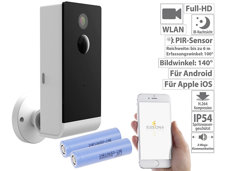 ; Akkubetriebene IP-Full-HD-Überwachungskameras mit Apps Akkubetriebene IP-Full-HD-Überwachungskameras mit Apps 