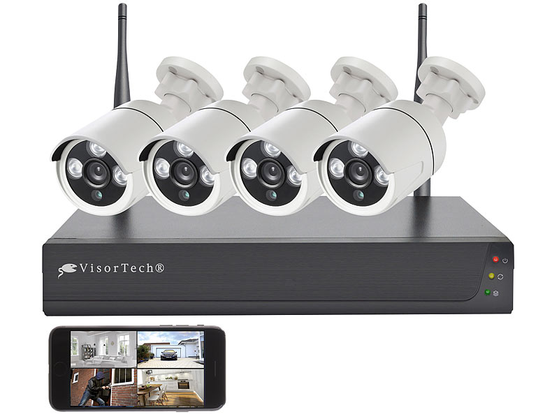 Versandrückläufer VisorTech Funk-Überwachungs-Set mit 7"-Touchscreen-Monitor