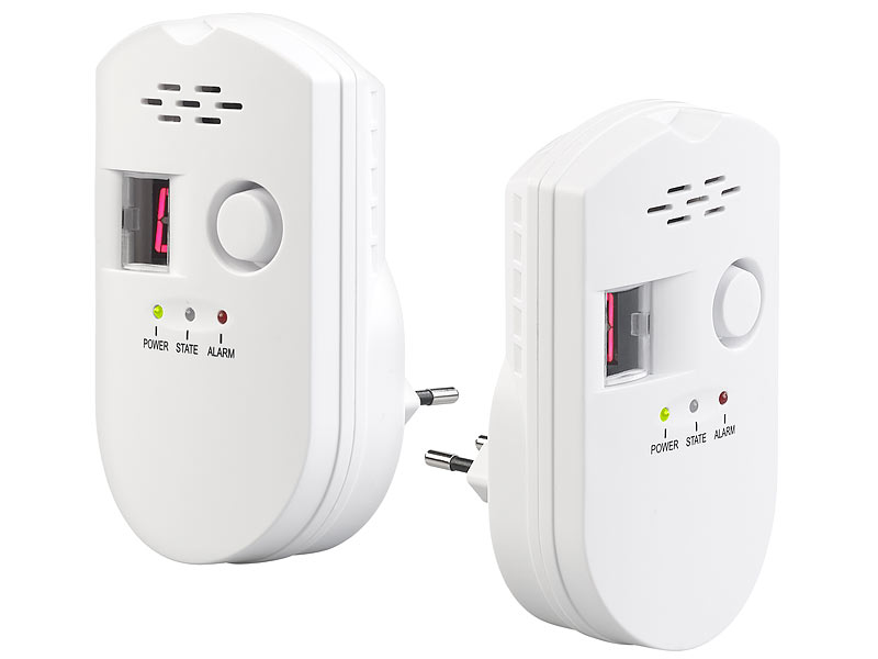 VisorTech Erdgasmelder: 2er-Set WLAN-Multi-Gasmelder, mit App