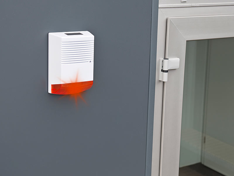 Haus Garage Dummy Alarm Anlage Attrappe Außen Sirene ohneblinkender LED IP44 TOP 