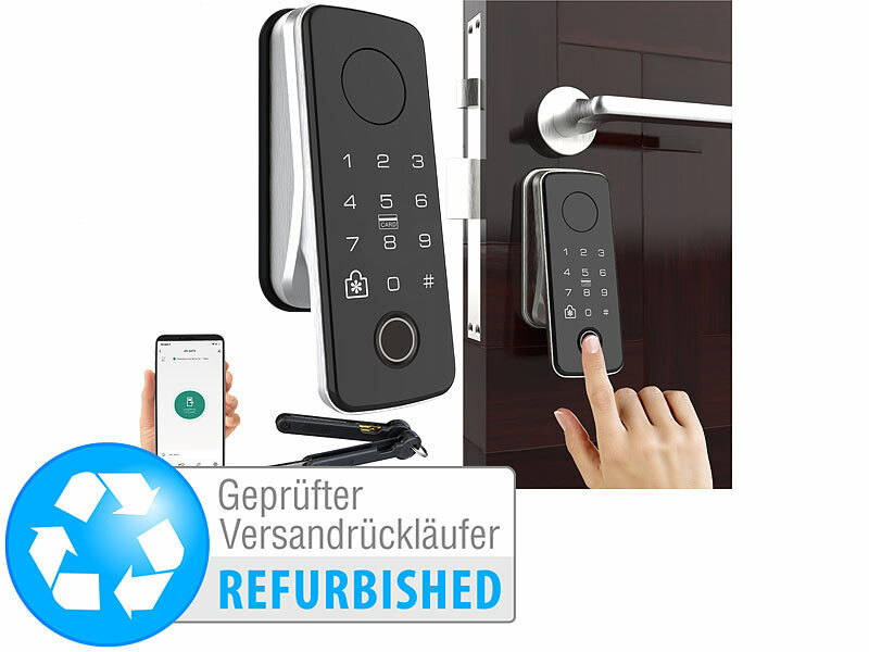 ; Sicherheits-Türbeschläge mit Fingerabdruck-Scanner und Transponder Sicherheits-Türbeschläge mit Fingerabdruck-Scanner und Transponder 