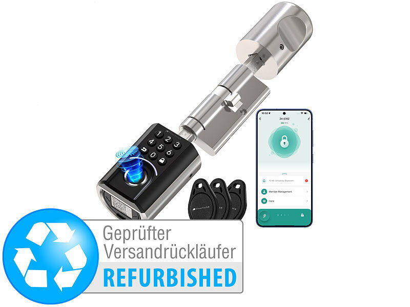 ; Tür-Schließzylinder mit Apps, Transponder-Schlüsseln & Zahlen-Codes Tür-Schließzylinder mit Apps, Transponder-Schlüsseln & Zahlen-Codes Tür-Schließzylinder mit Apps, Transponder-Schlüsseln & Zahlen-Codes 