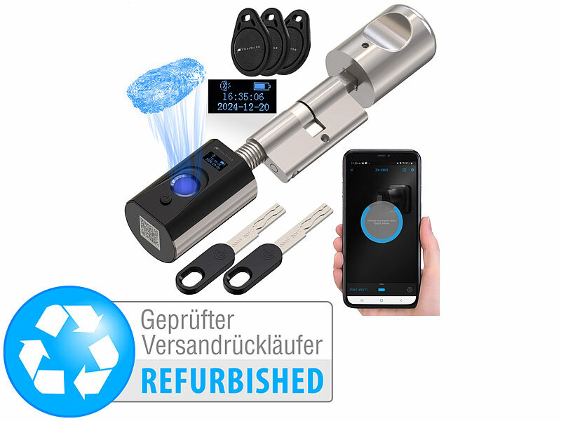 ; Tür-Schließzylinder mit Apps, Transponder-Schlüsseln & Zahlen-Codes Tür-Schließzylinder mit Apps, Transponder-Schlüsseln & Zahlen-Codes 