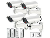 VisorTech 4 caméras de surveillance factices avec détecteur infrarouge et fon...