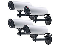 VisorTech 4 caméras factices à LED en aluminium