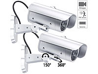 VisorTech 2er-Set Überwachungskamera-Attrappen, Bewegungssensor, Signal-LED