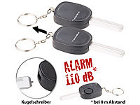 VisorTech 2er-Set Personenalarm im Autoschlüssel-Design, 110-dB-Sirene, Kuli