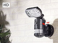 VisorTech HD-IP-Kamera m. LED-Flutlicht, 8 W, Bewegungsverfolgung, SD-Aufz., App