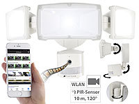 VisorTech HD-IP-Überwachungskamera m. LED-Strahler, Bewegungssensor, SD-Aufnahme; LED-Lampen mit Kamera LED-Lampen mit Kamera LED-Lampen mit Kamera 