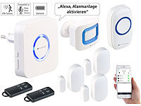 VisorTech 8-tlg. WLAN-Alarmanlage, Klingel, Alexa-kompatibel, bis zu 50 Sensoren; GSM-Funk-Alarmanlagen GSM-Funk-Alarmanlagen GSM-Funk-Alarmanlagen 