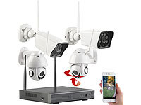 VisorTech Funk-Überwachungs-Set: HDD-Rekorder, je 2 Standard & PTZ-Kameras, App; Kamera-Attrappen Kamera-Attrappen Kamera-Attrappen 