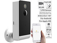 VisorTech Full-HD-IP-Überwachungskamera mit smarter Nachtsicht, WLAN, App, IP54