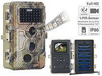 VisorTech Full-HD-Wildkamera, 3 Bewegungssensoren, Nachtsicht, Farbdisplay, IP66; Überwachungskameras (Funk) Überwachungskameras (Funk) Überwachungskameras (Funk) Überwachungskameras (Funk) 