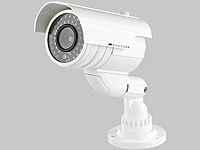 VisorTech Profi-Überwachungskamera-Attrappe/Dummy mit LED; Netzwerk-Überwachungssysteme mit Rekorder, Kamera, Personenerkennung und App Netzwerk-Überwachungssysteme mit Rekorder, Kamera, Personenerkennung und App 
