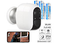 VisorTech Caméra de surveillance IP, 4 accus, Full HD, Wi-Fi, application, IP54