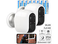 VisorTech 2 caméras de surveillance IP, 8 accus, Full HD, Wi-Fi, application,...