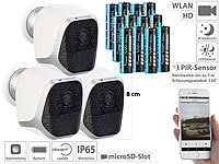 VisorTech 3 caméras IP HD connectées IPC-580 avec 12 accus AA; Wildkameras Wildkameras Wildkameras Wildkameras 