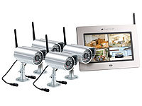VisorTech Kabelloses Überwachungssystem mit 4 IR-Funk-Kameras