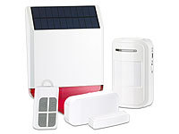 VisorTech Solar-Funk-Alarmalage XMD-4400.easy, 110 dB, 5-teiliges Starter-Set; GSM-Funk-Alarmanlagen GSM-Funk-Alarmanlagen 