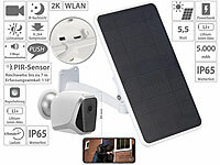 VisorTech 2K-IP-Kamera mit Solar-Powerbank, 3 Megapixel, 5,5 Watt, IP65