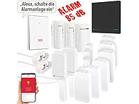 VisorTech 13-teiliges Funk-Alarmanlagen-Set: 11 Sensoren, SOS-Taster, WLAN, App