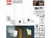 VisorTech 2er-Set 2K-Akku-Überwachungskamera, LED-Licht 600 lm, Alarm, WLAN, App; Überwachungskameras (Funk) Überwachungskameras (Funk) Überwachungskameras (Funk) 