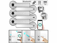 VisorTech 3er-Set Sicherheits-Türbeschläge mit Fingerabdruck-Scanner, PIN & App; Kamera-Attrappen Kamera-Attrappen 