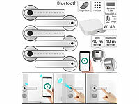 VisorTech 3er-Set Sicherheits-Türbeschlag mit Fingerabdruck-Scanner,WLAN-Gateway; Tür-Schließzylinder mit Apps, Transponder-Schlüsseln & Zahlen-Codes Tür-Schließzylinder mit Apps, Transponder-Schlüsseln & Zahlen-Codes Tür-Schließzylinder mit Apps, Transponder-Schlüsseln & Zahlen-Codes Tür-Schließzylinder mit Apps, Transponder-Schlüsseln & Zahlen-Codes 