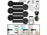 VisorTech 3er-Set Sicherheits-Türbeschläge + WLAN-Gateway,Fingerabdruck,PIN, App