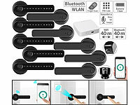 VisorTech 5er+GW Smarter Sicherheits Türbeschlag schwarz,Fingerprint Scanner,PIN