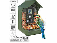 VisorTech Vogelhäuschen & Futterstelle, Full-HD-Kamera, PIR-Sensor, Nachtsicht; Wildkameras Wildkameras 