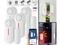 VisorTech 4er-Set 2in1-WLAN-Tür & Fensteralarm, Sirene, App und Sprachsteuerung; GSM-Funk-Alarmanlagen GSM-Funk-Alarmanlagen GSM-Funk-Alarmanlagen 