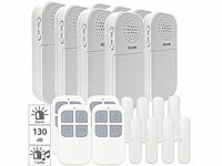 VisorTech 4er-Set Mini-Alarmanlage & Türklingel mit 2 Sensoren, 130 dB; GSM-Funk-Alarmanlagen GSM-Funk-Alarmanlagen GSM-Funk-Alarmanlagen 