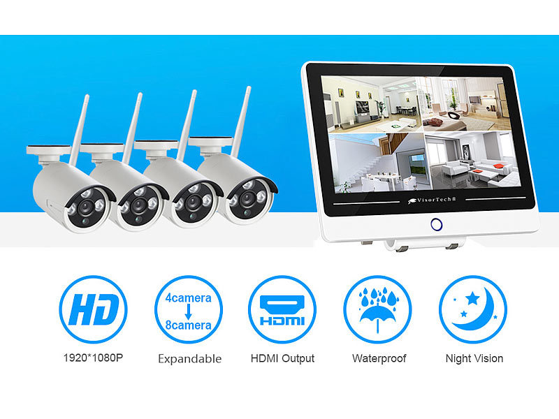 ; Netzwerk-Überwachungssysteme mit HDD-Recorder & IP-Kameras, Akkubetriebene IP-Full-HD-Überwachungskameras mit Apps Netzwerk-Überwachungssysteme mit HDD-Recorder & IP-Kameras, Akkubetriebene IP-Full-HD-Überwachungskameras mit Apps 
