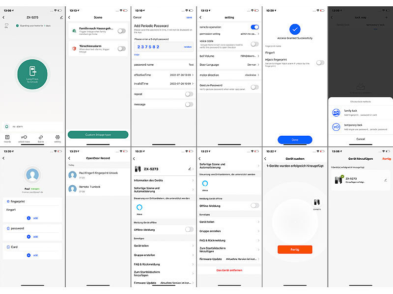 ; Sicherheits-Türbeschläge mit Fingerabdruck-Scanner und Transponder Sicherheits-Türbeschläge mit Fingerabdruck-Scanner und Transponder 