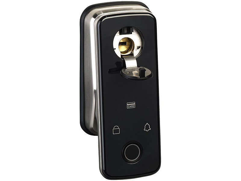 ; Tür-Schließzylinder mit Apps, Transponder-Schlüsseln & Zahlen-Codes, Sicherheits-Türbeschläge mit Fingerabdruck-Scanner und Transponder 