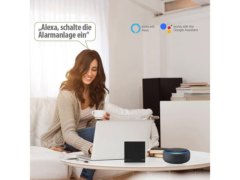 VisorTech : Sirène d'alarme connectée compatible avec  Alexa