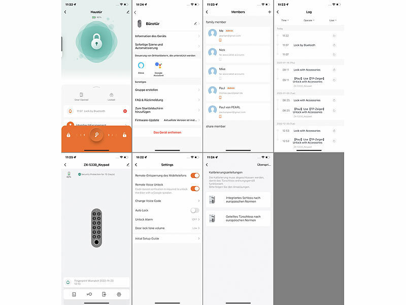 ; Sicherheits-Türbeschläge mit Fingerabdruck-Scanner und Transponder Sicherheits-Türbeschläge mit Fingerabdruck-Scanner und Transponder 