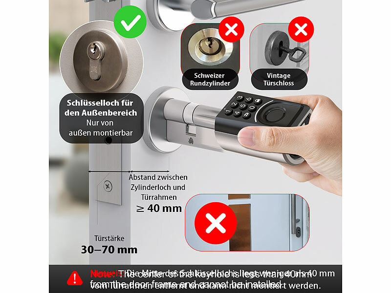 ; Tür-Schließzylinder mit Apps, Transponder-Schlüsseln & Zahlen-Codes Tür-Schließzylinder mit Apps, Transponder-Schlüsseln & Zahlen-Codes Tür-Schließzylinder mit Apps, Transponder-Schlüsseln & Zahlen-Codes Tür-Schließzylinder mit Apps, Transponder-Schlüsseln & Zahlen-Codes 
